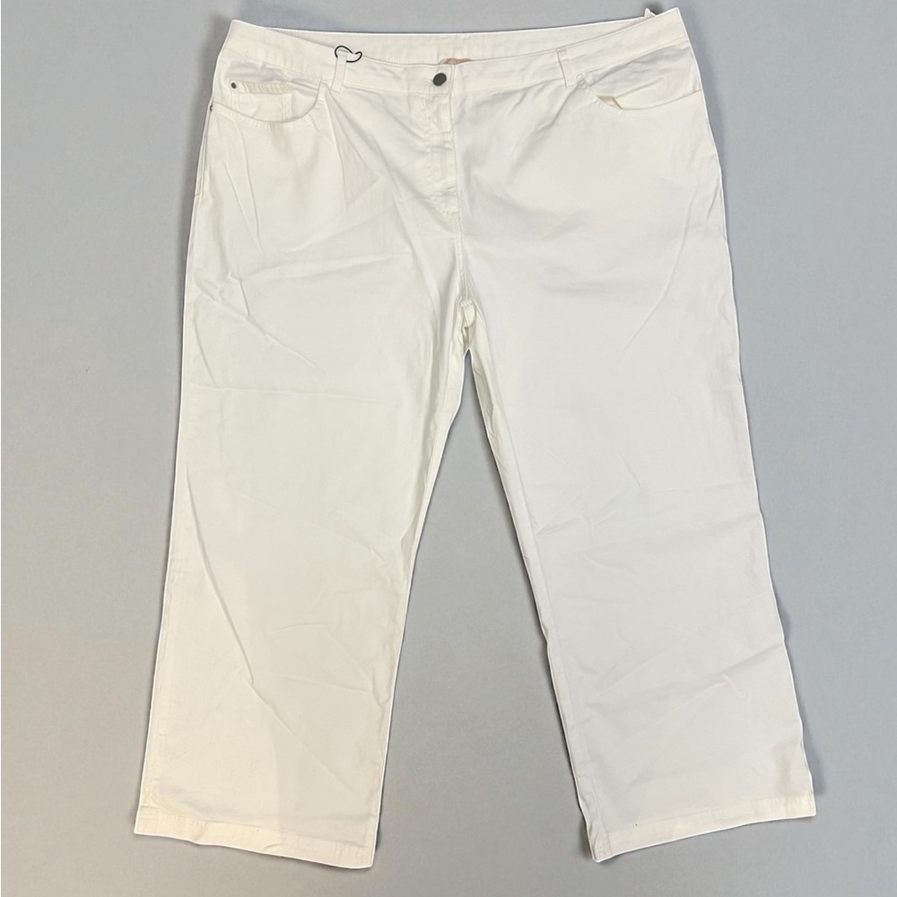 Persona by Marina Rinaldi “Luana” White Cropped Pants-Trousers